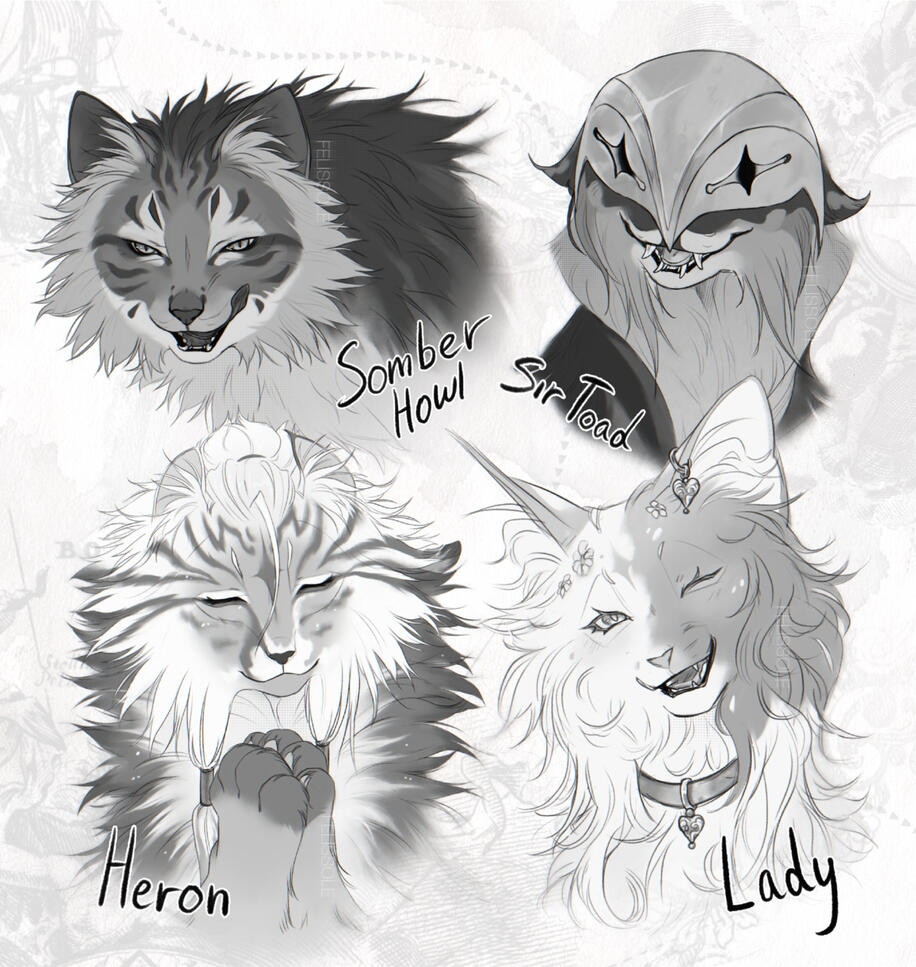 sketch heads (B&W)