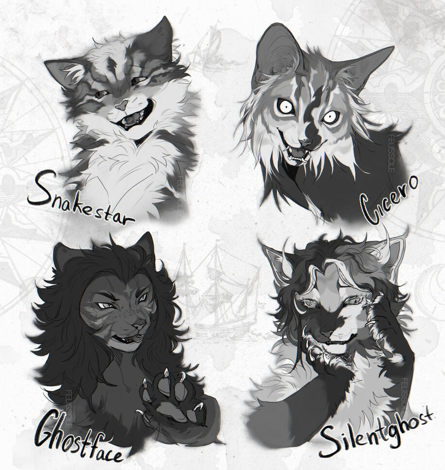 sketch heads (B&W)