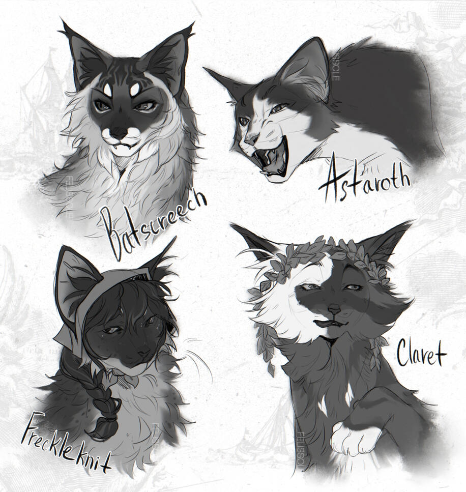 sketch heads (B&W)