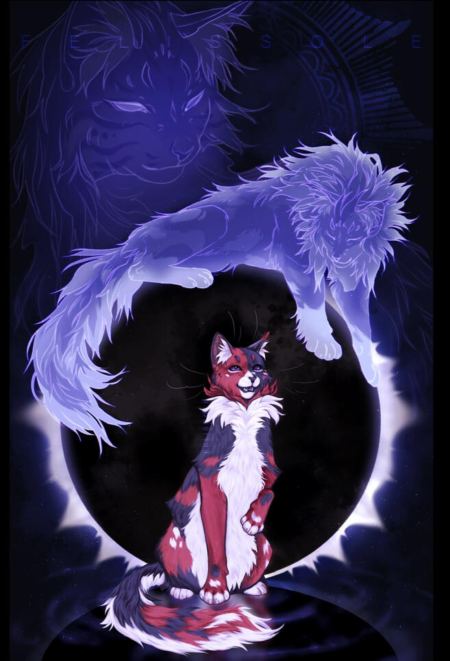 poster +rendered fullbody +cat silhouettes
